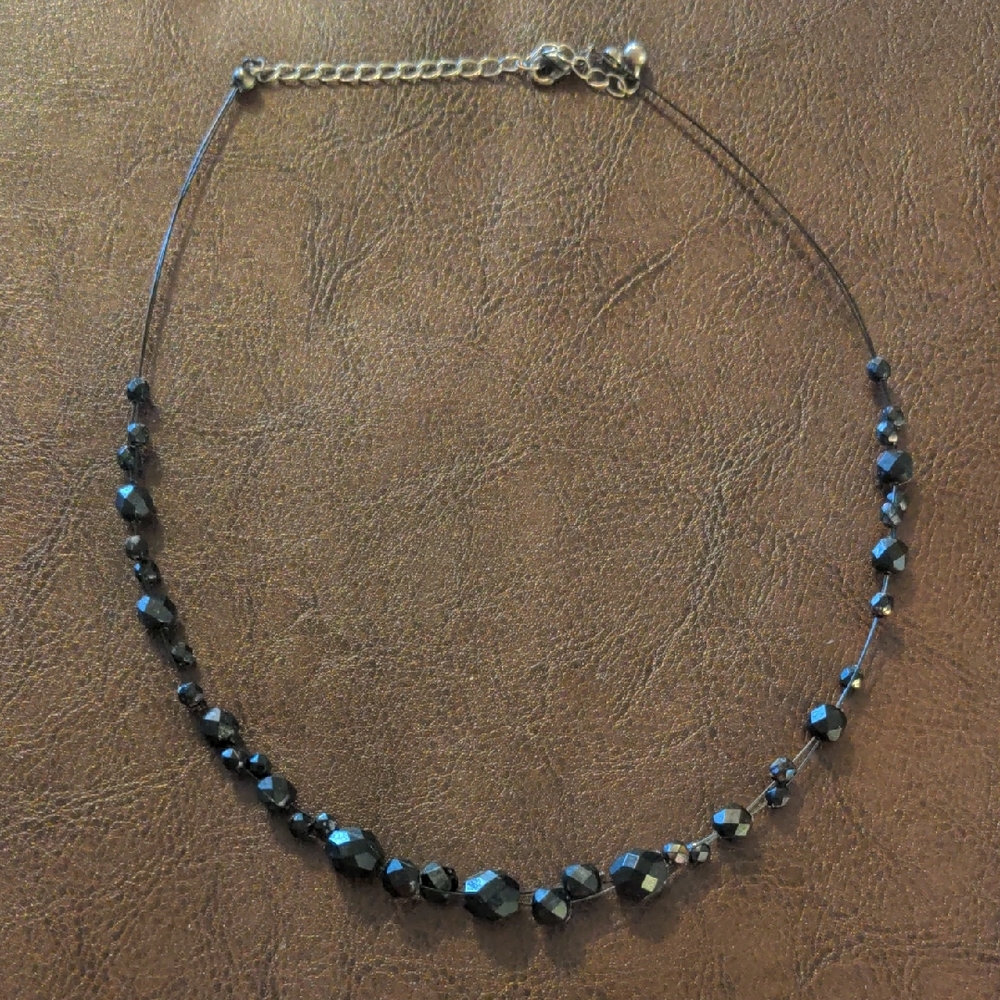 14"-16" Beaded Necklace with Silver Clasp and Adjustable Chain